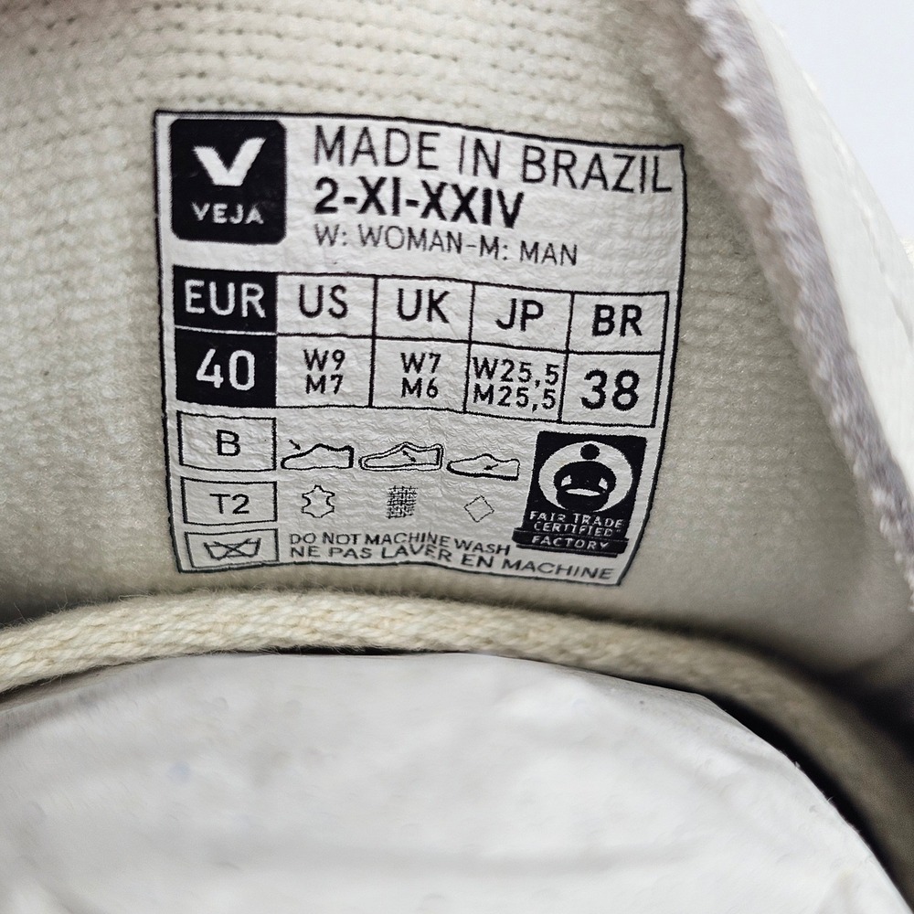Veja Unisex V-90 O.T. Leather Sneakers Court Shoes Extra-White Nautico Size 9 - Picture 7 of 8